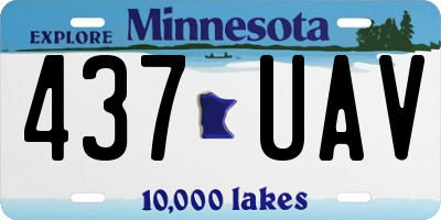 MN license plate 437UAV