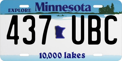 MN license plate 437UBC