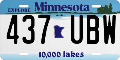 MN license plate 437UBW