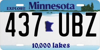 MN license plate 437UBZ