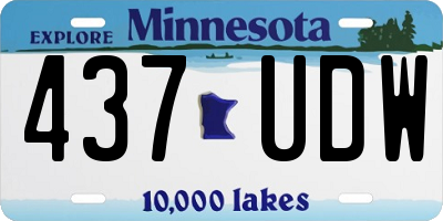 MN license plate 437UDW