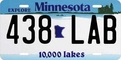 MN license plate 438LAB