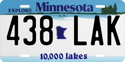 MN license plate 438LAK