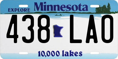 MN license plate 438LAO