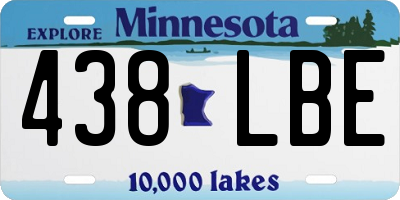 MN license plate 438LBE