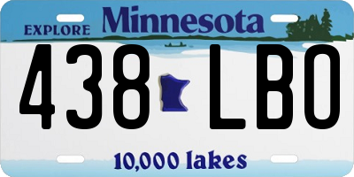 MN license plate 438LBO