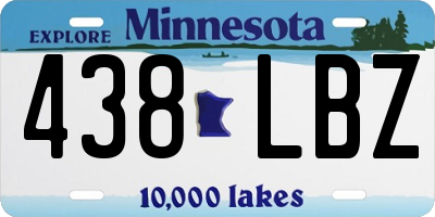 MN license plate 438LBZ