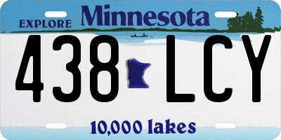 MN license plate 438LCY