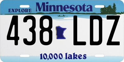 MN license plate 438LDZ