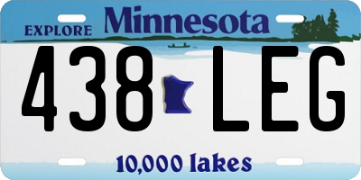 MN license plate 438LEG