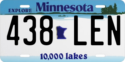 MN license plate 438LEN
