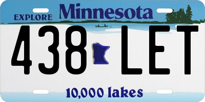 MN license plate 438LET