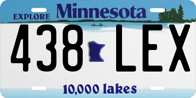 MN license plate 438LEX