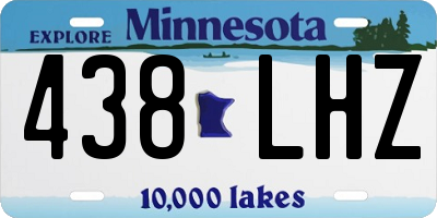 MN license plate 438LHZ