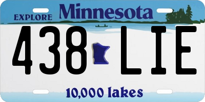 MN license plate 438LIE