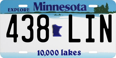 MN license plate 438LIN
