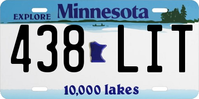 MN license plate 438LIT