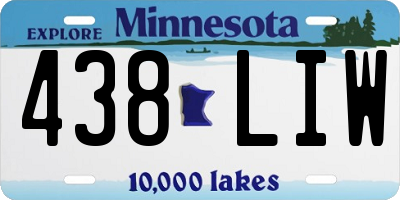 MN license plate 438LIW
