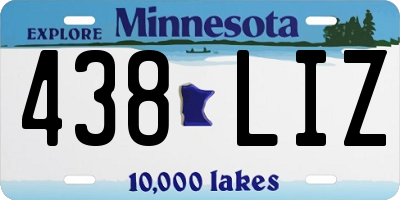 MN license plate 438LIZ
