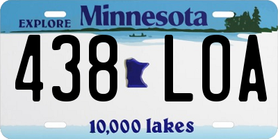 MN license plate 438LOA