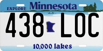 MN license plate 438LOC