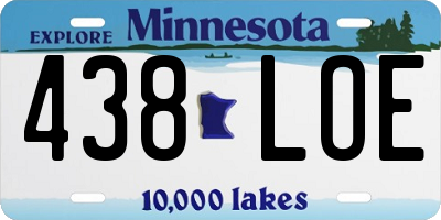 MN license plate 438LOE