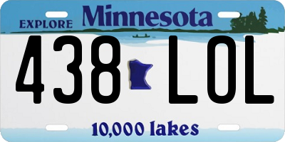 MN license plate 438LOL