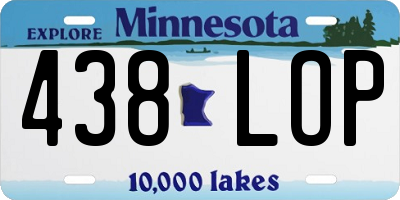 MN license plate 438LOP