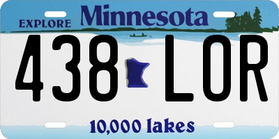 MN license plate 438LOR
