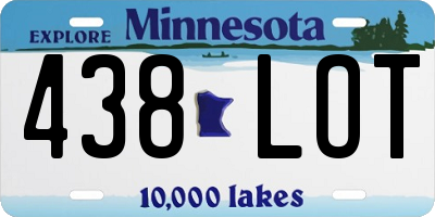 MN license plate 438LOT