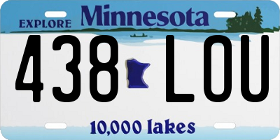 MN license plate 438LOU