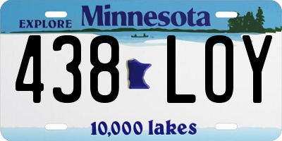 MN license plate 438LOY