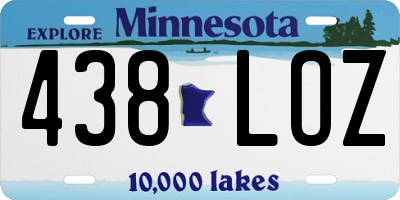 MN license plate 438LOZ