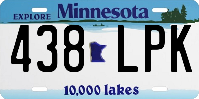 MN license plate 438LPK