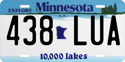 MN license plate 438LUA