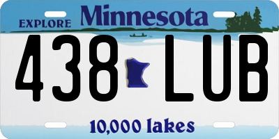 MN license plate 438LUB