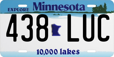 MN license plate 438LUC