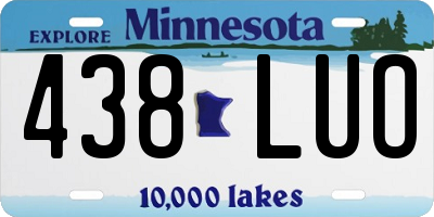 MN license plate 438LUO