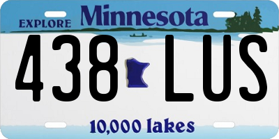 MN license plate 438LUS