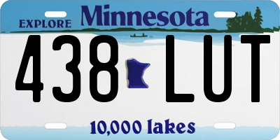 MN license plate 438LUT