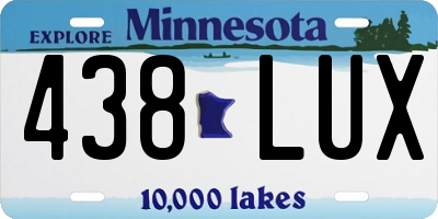 MN license plate 438LUX