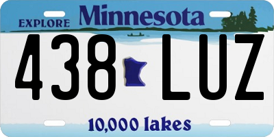 MN license plate 438LUZ