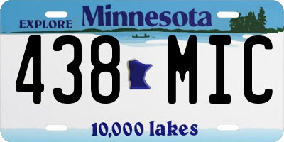 MN license plate 438MIC