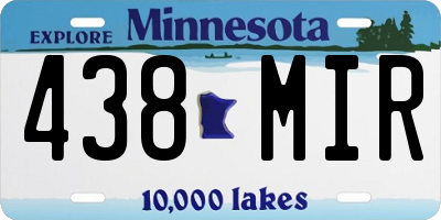 MN license plate 438MIR