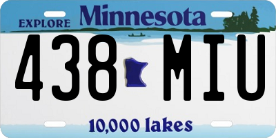 MN license plate 438MIU