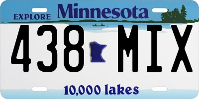 MN license plate 438MIX