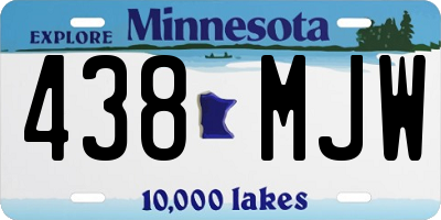 MN license plate 438MJW