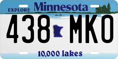 MN license plate 438MKO