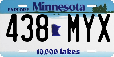 MN license plate 438MYX
