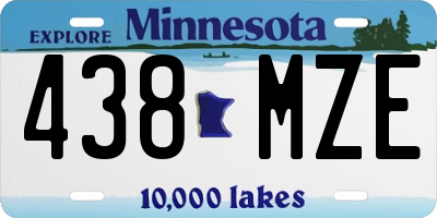 MN license plate 438MZE